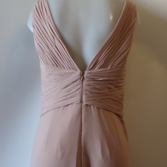 NWT WOMENS WATTERS & WATTERS BLUSH PINK PLEATED SLEEVELESS GOWN 10 * - Picture 11 of 14